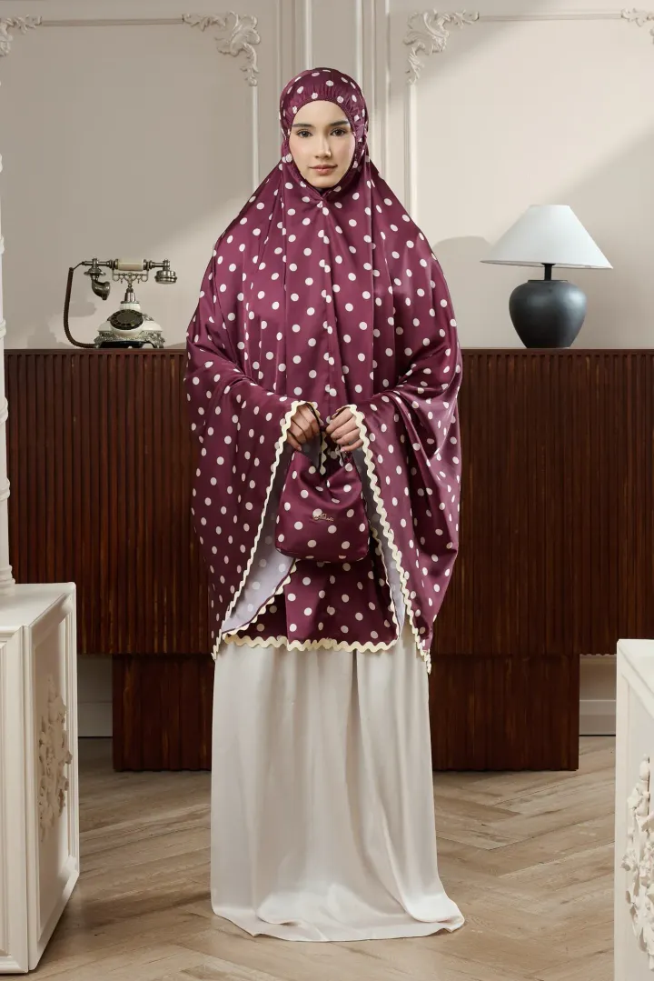 Telekung Travel Polka